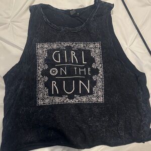 Forever 21 Charcoal Sleeveless Graphic Tee